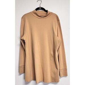 C. WONDER High Neck Long Sleeve Women's Sweater Khaki Size XL